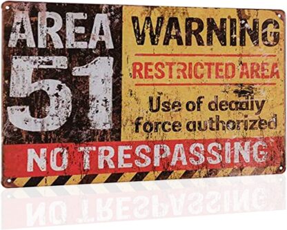 8x12 inch Area 51 No Trespassing Military Sign