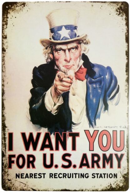 8x12 inch I Want You for U.S. Retro Vintage Decor Metal Tin Sign