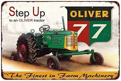 8x12 inch New Tin Sign Oliver 77 Tractor Farm Machinery Vintage