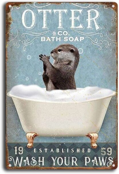 8x12 inch Tin Sign Wash Bathroom Bath Soap Wash