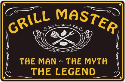 8x12 inch BBQ Outdoor Grill Master The Man The Myth The Legend Poster Plaque