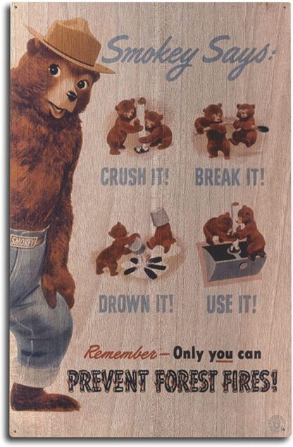 8x12 inch SMOKEY BEAR SMOKEY SAYS Metal Tin Sign