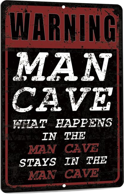 8x12 inch Man Cave Decor, Aluminum Metal Wall Sign for Bars, Cafes Pubs, Office