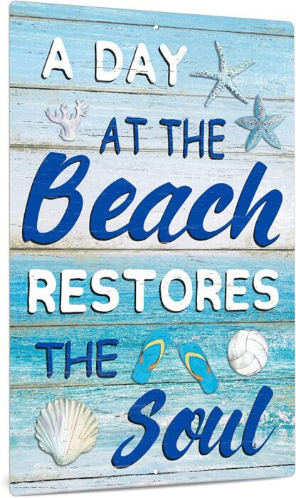 8x12 inch Beach House Sign, Outdoor Seashell Decor