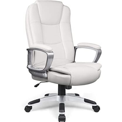 White Office Desk Chair, Managerial Executive Chair - Image 8