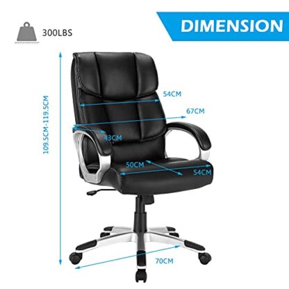 Black Big & Tall Executive Office Chair High-Back Computer Desk Chair - Image 2