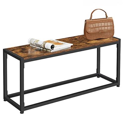 Rustic Brown + Black Dining Bench, Kitchen Table Bench, Entryway Bench - Image 2