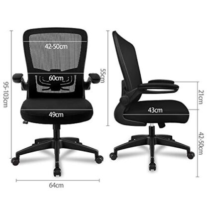 Black Office Chair, Desk Chair with Adjustable Height - Image 2