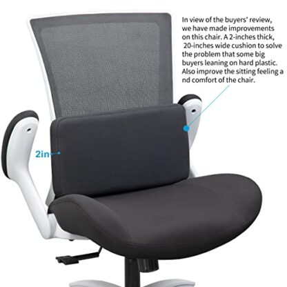 Grey Frame Black Fabric Big and Tall  Office Computer Desk Chair - Image 8