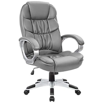 Grey Office Chair High Back Computer Chair Desk Chair - Image 8