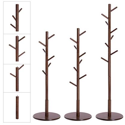 Dark Walnut Coat Rack, Solid Wood Coat Stand - Image 4