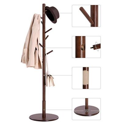 Dark Walnut Coat Rack, Solid Wood Coat Stand - Image 2