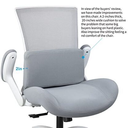 Grey Frame Grey Fabric Big and Tall Office Computer Desk Chair - Image 8