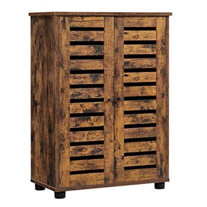 Rustic Brown Storage Cabinet, Floor Cabinet with Doors, 2 Adjustable Shelves - Image 7