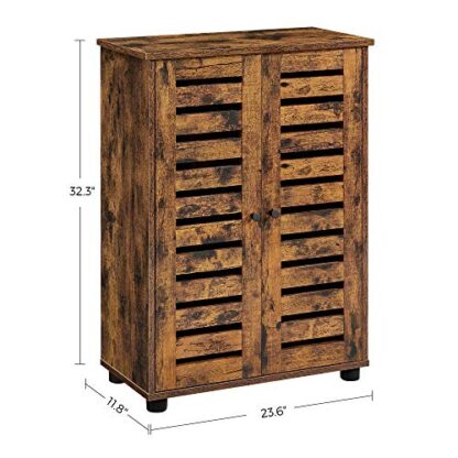 Rustic Brown Storage Cabinet, Floor Cabinet with Doors, 2 Adjustable Shelves - Image 3