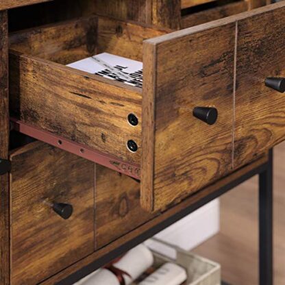 Rustic Brown + Black Lowell Storage Cabinet, Buffet Table - Image 3