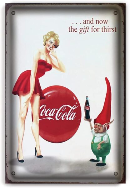 8x12 inch Tin Sign Metal Vintage red Skirt Sexy Girls Coca Cola Coke