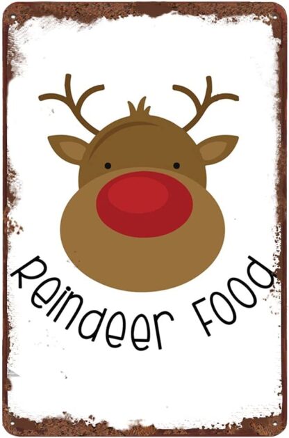 8x12 inch Reindeer Food Christmas Fun Tin Sign Xmas Metal Sign