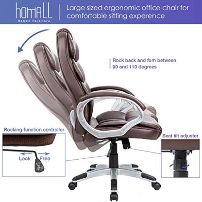 Brown Office Chair High Back Computer Chair Desk Chair - Image 5