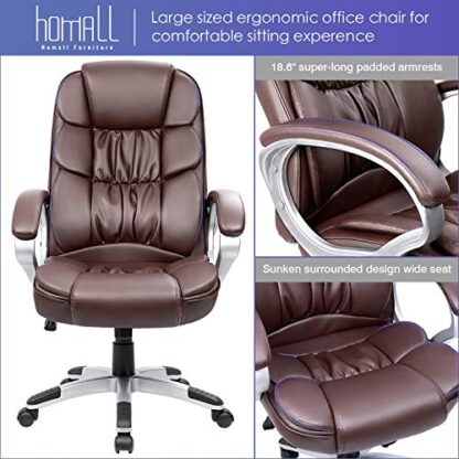 Brown Office Chair High Back Computer Chair Desk Chair - Image 6