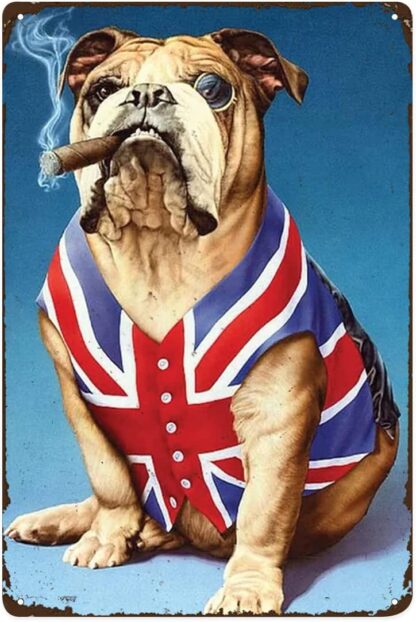 8x12 inch Metal Tin Sign British Bulldog Funny Animals Metal Signs