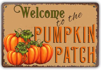 8x12 inch Welcome to The Pumpkin Patch Tin Sign Vintage