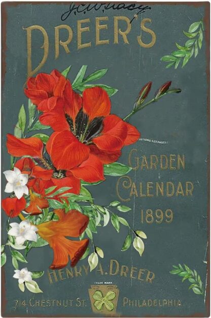 8x12 inch Red leaf vintage furniture Garden Tin sign Garden