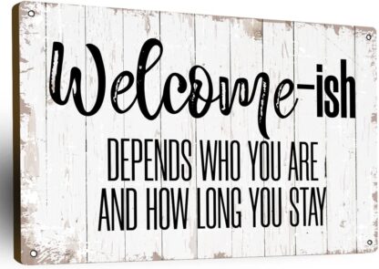 8x12 inch Funny Farmhouse Welcome Sign Wooden Signs with Sayings