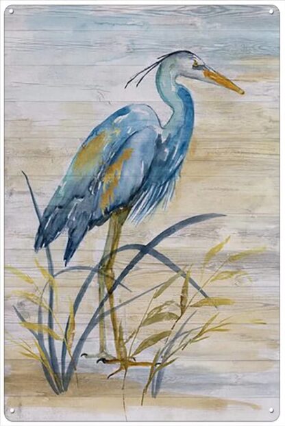 8x12 inch Blue Heron Advertising Tin Sign