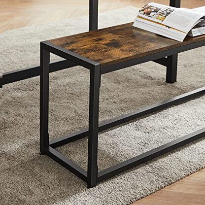 Rustic Brown + Black Dining Bench, Kitchen Table Bench, Entryway Bench - Image 3