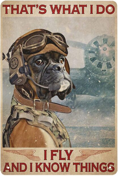 8x12 inch Boxer Pilot Funny Tin Sign Vintage