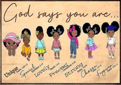 8x12 inch Black Girl God Says You are Antique Metal Tin Sign