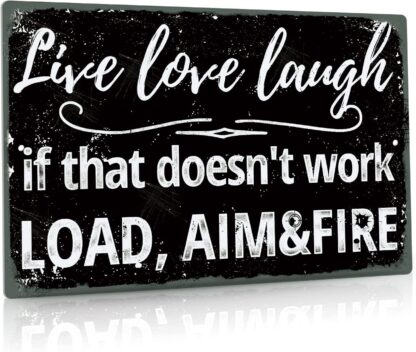 8x12 inch Live Love Laugh Sign, Vintage Quotes Wall Decor