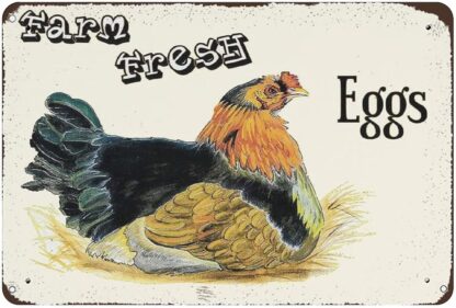 8x12 inch Farm Fresh Eggs Picked Daily Vintage Iron Home Bar Wall Decor