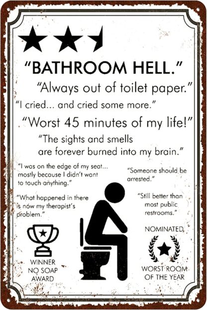 8x12 inch Bathroom Hell Vintage Tin Signs