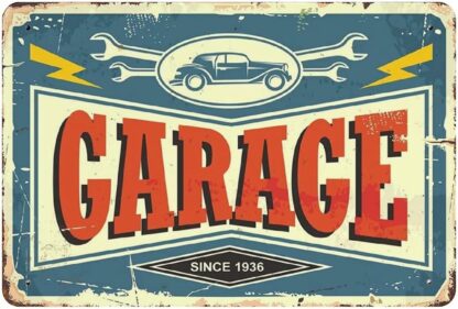 Car Image Wrench Hanging Poster Retro Wall Art Prints Home