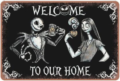 8x12 inch Halloween tin Sign, Horror Couple tin Sign