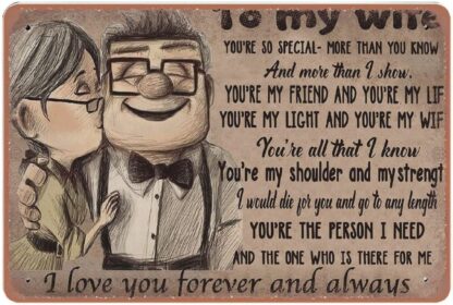 8x12 inch to My Wife tin Sign, I Love You Forever and Always, Gift for Wife