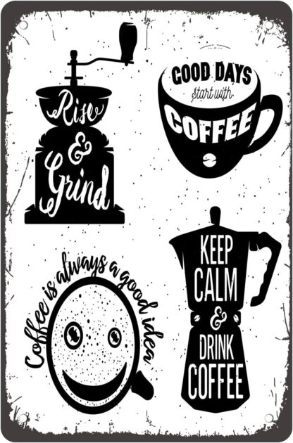 8x12inch Vintage Novelty Metal Plate Sign ‘Good Coffee-Drink Coffee'