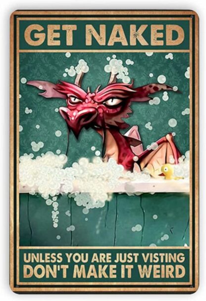 8x12 inch Dragon Bathroom Metal Tin Sign