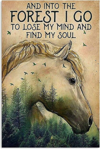 8x12 inch Forest Horse Metal Tin Sign Poster