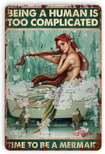 8x12 inch Time to Be A Mermaid  Metal Tin Sign