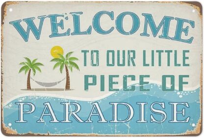 8x12 inch Funny Pool Metal Tin Signs - Welcome to Our Pool Metal Sign