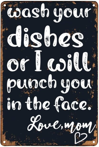 8x12 inch Sarcastic Metal Tin Signs Wash Your Dishes