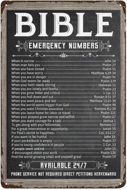 8x12 inch Metal Tin Sign Bible Numbers God's Numbers Metal Signs