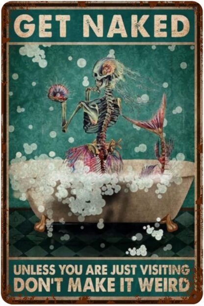 8x12 inch Mermaid Skeleton Vintage Tin Signs