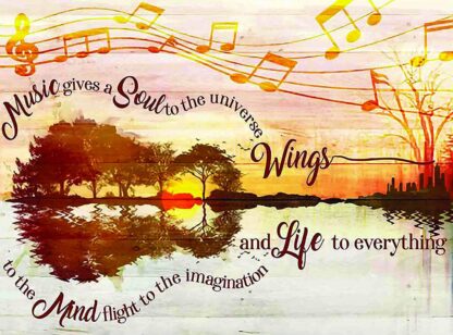 8x12 inch Tree Canvas Poster Music Gives a Soul to The Universe Wings