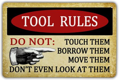 8x12 inch Tool Rules Metal Tin Sign Retro Vintage Decor Sign