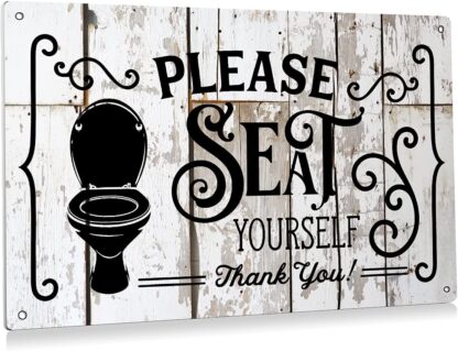 8x12 inch Rustic Please Seat Yourself Sign Metal Tin Sign Wall Decor