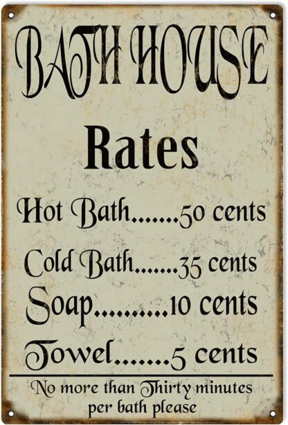 8x12 inch Bath House Reproduction Vintage Bathroom Metal Sign